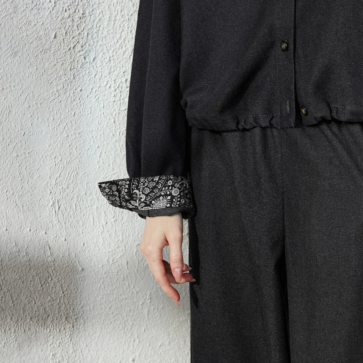 Lace-Cuff Jacket and Pants Set