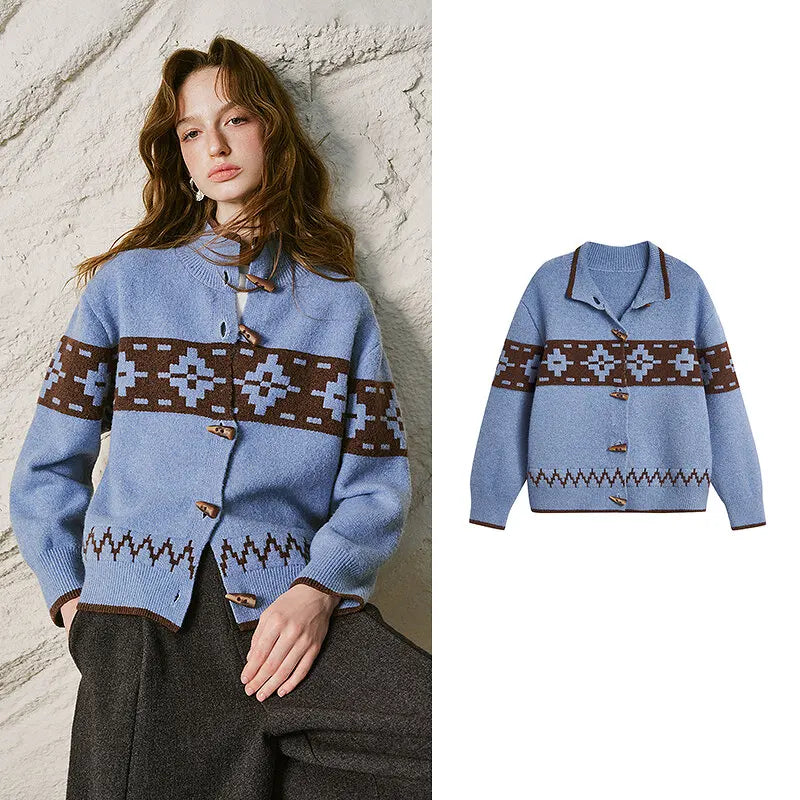 Fair Isle Toggle-Front Cardigan