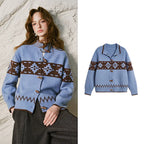 Fair Isle Toggle-Front Cardigan