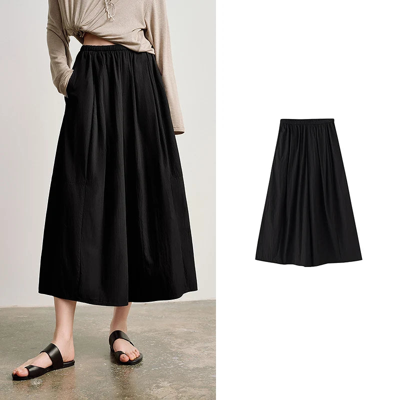 Pleated Wide-Leg Culottes