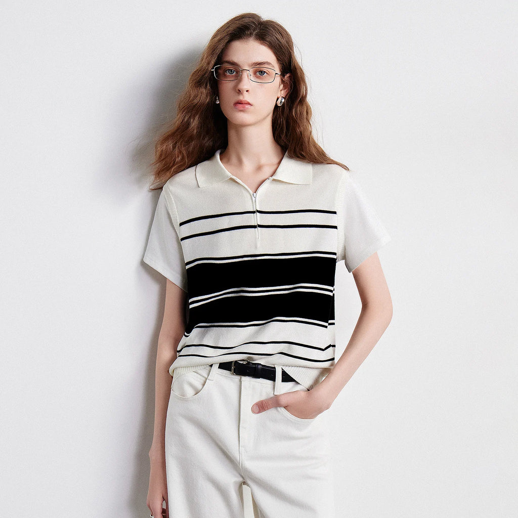 Striped Short-Sleeve Polo
