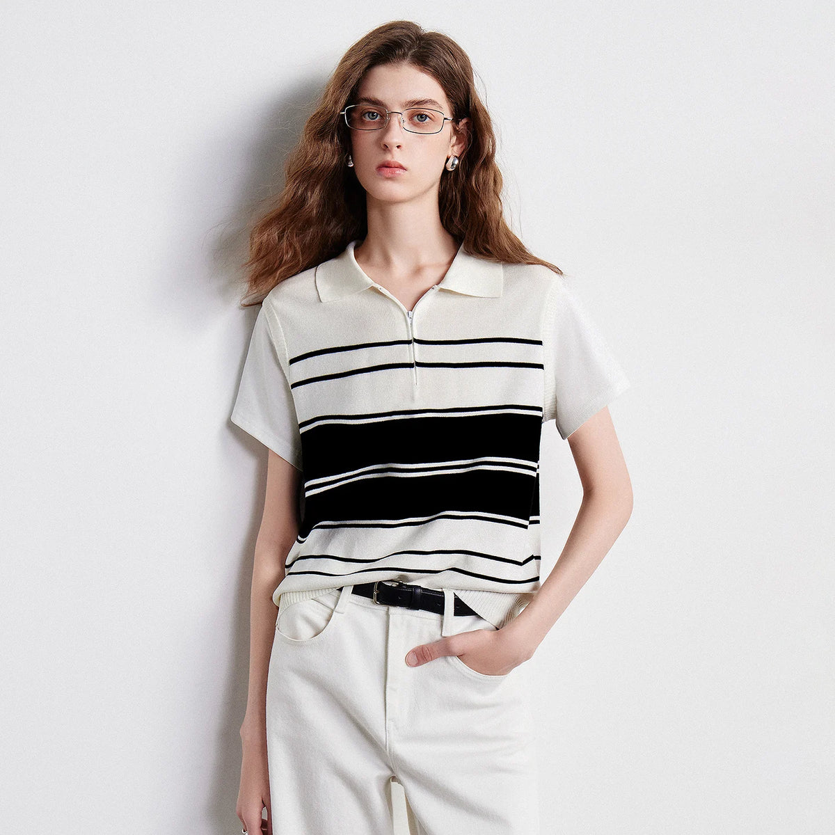 Striped Short-Sleeve Polo
