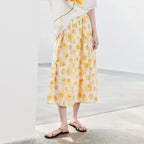 Floral A-Line Midi Skirt