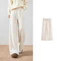 Textured Leopard-Pattern Wide-Leg Pants