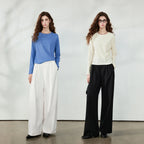 Ribbed Long-Sleeve Crewneck Top