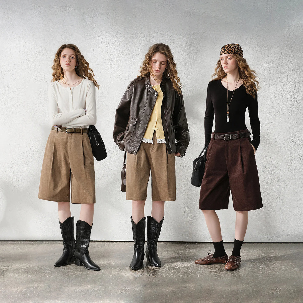 Pleated Bermuda Shorts