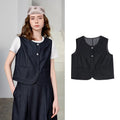 Button-Front Sleeveless Vest