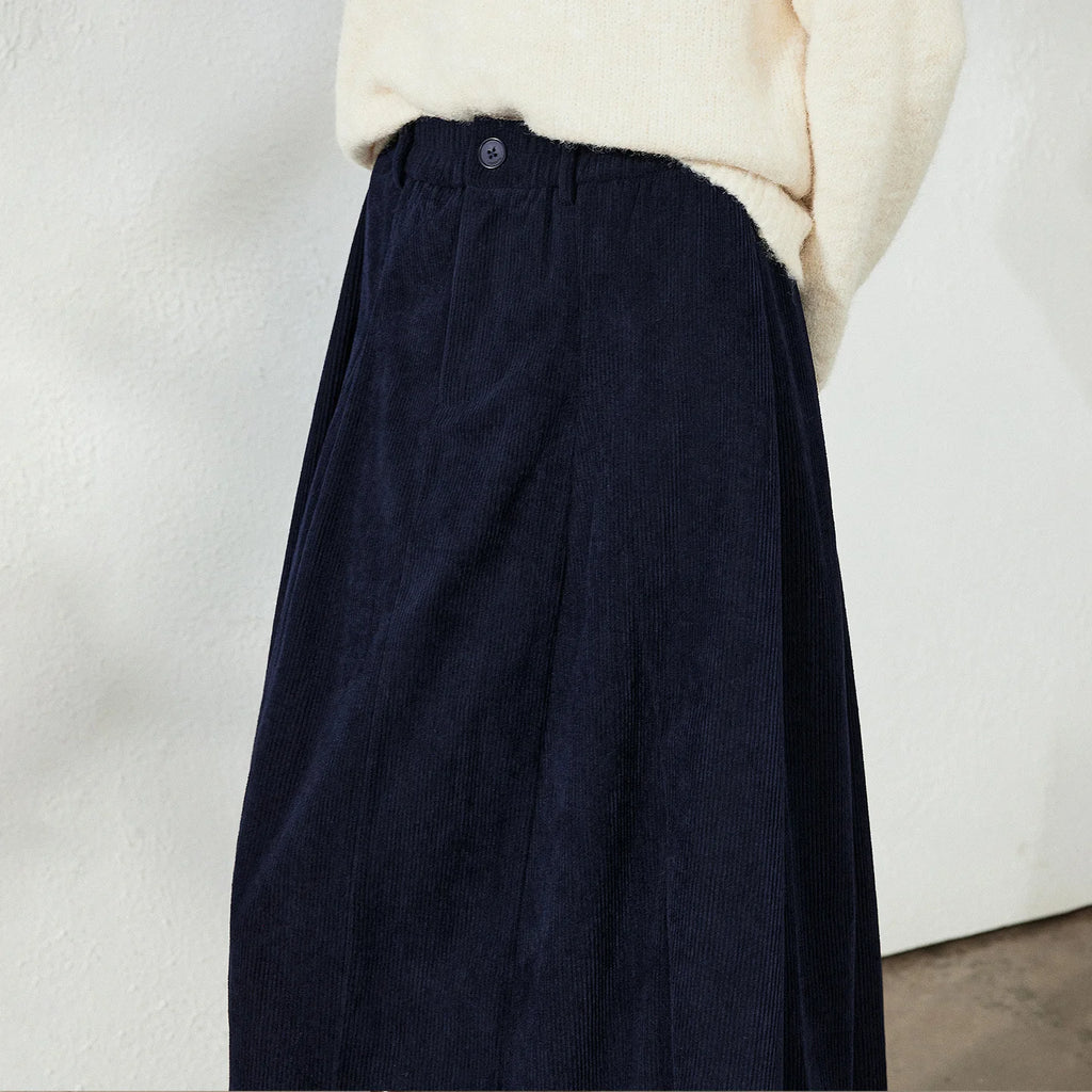 Gathered A-Line Midi Skirt