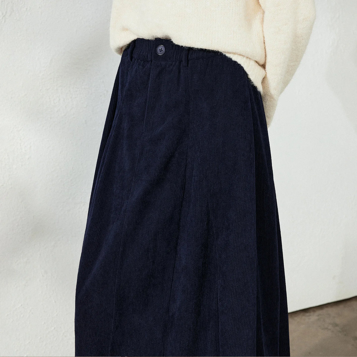 Gathered A-Line Midi Skirt