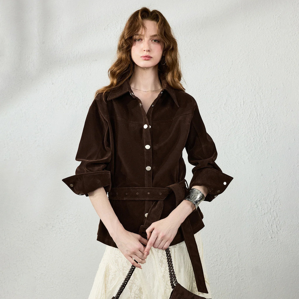 Belted Collared Jacket