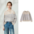 Striped Henley Knit Top