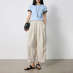 Cropped Barrel-Leg Pants