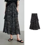 Floral Asymmetric-Hem Skirt
