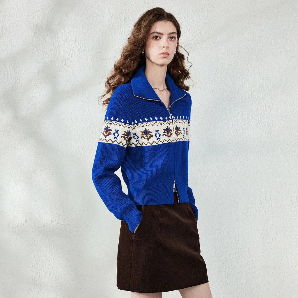 Fair Isle Zip-Up Cardigan