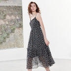 Floral Ruffled Long Slip Dress