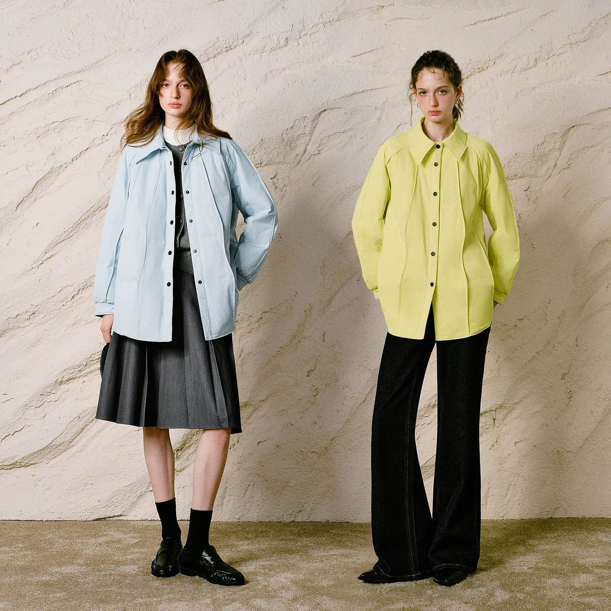 Wave-Quilted Shirt Jacket