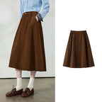 Paneled A-Line Midi Skirt