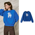 Sheep-Motif Crewneck Sweatshirt