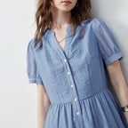 V-Neck Tiered Midi Dress