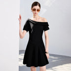 Asymmetric Off-Shoulder Mini Dress