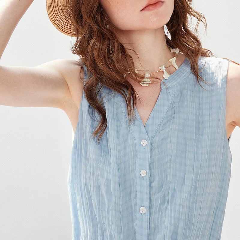 Textured V-Neck Midi Dress
