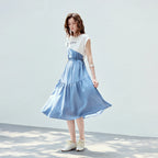 Layered-Look Tiered Midi Dress