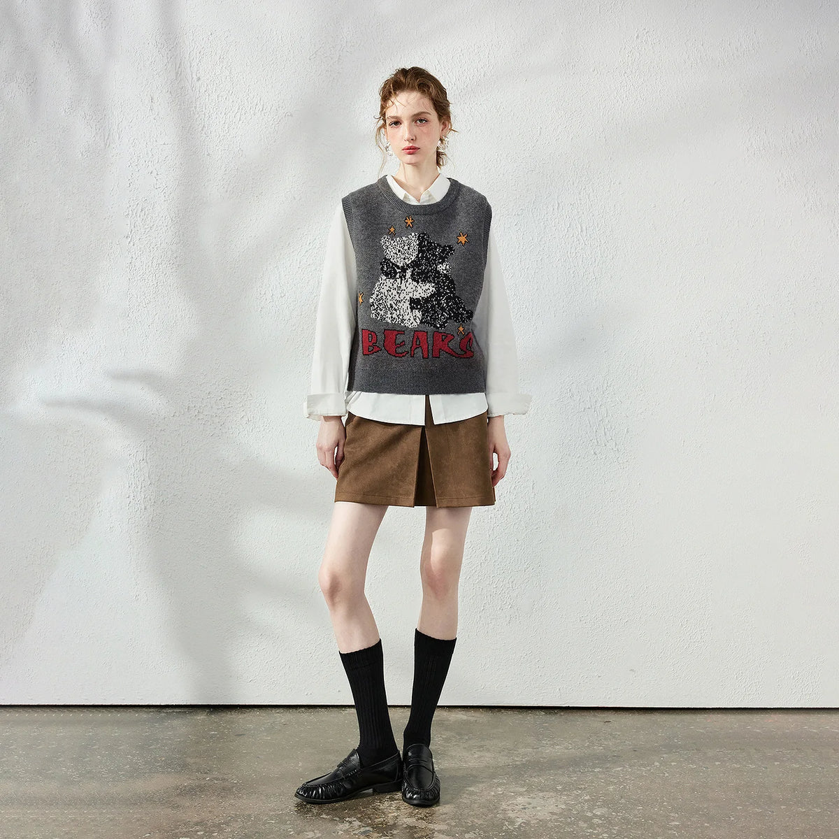 Bear Graphic Knit Vest