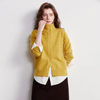 Button-Front Collared Cardigan