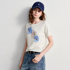 Floral-Motif Knit Tee