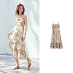 Floral Ruffle-Hem Slip Dress