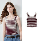 Striped Scoop-Neck Knit Tank