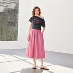 Graphic Off-Shoulder Top and Skirt Set