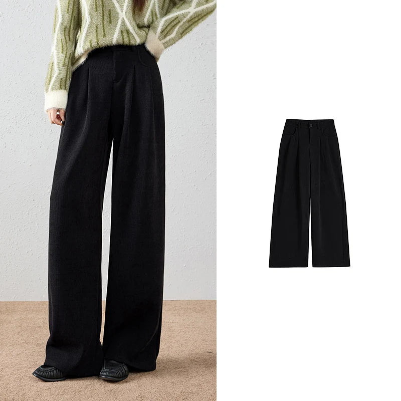 Pleated Wide-Leg Pants