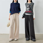 Draped Wide-Leg Pants