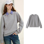 Floral-Detail Crewneck Sweatshirt