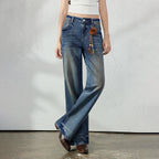 Washed Wide-Leg Jeans