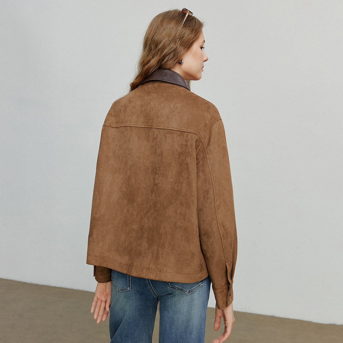 Contrast-Collar Utility Jacket