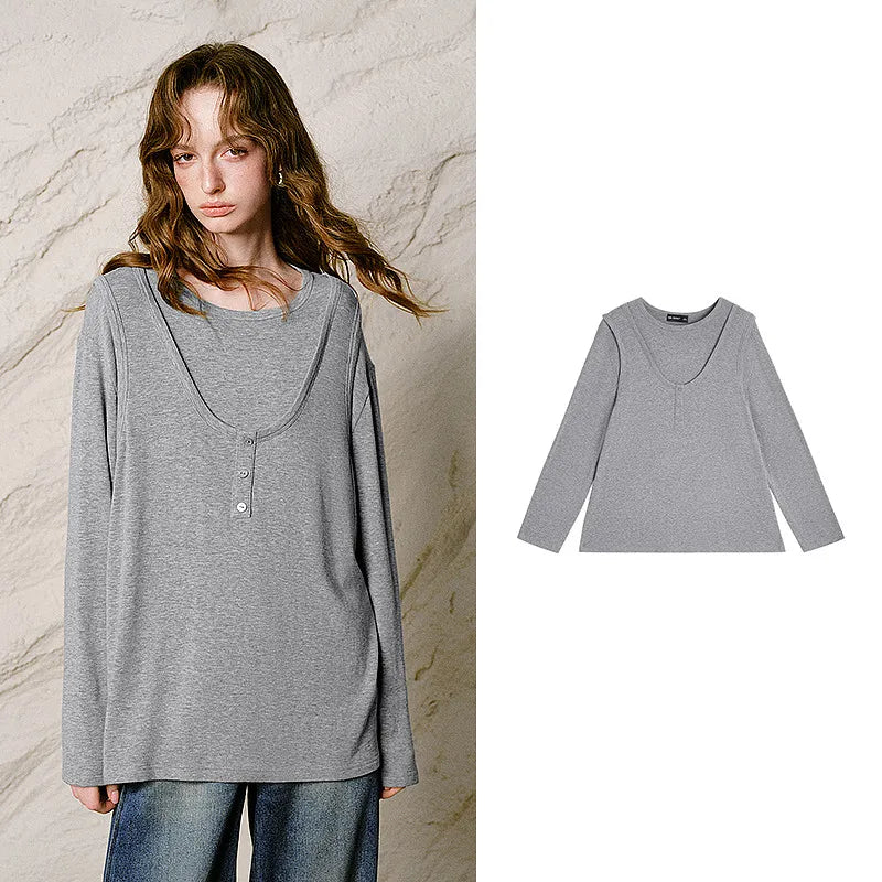 Layered-Look Henley Top