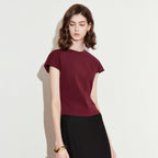 Cap-Sleeve Crewneck Tee