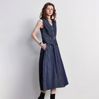 Button-Front Vest and Midi Skirt Set