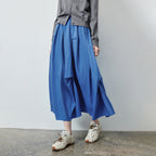 Gathered A-Line Midi Skirt