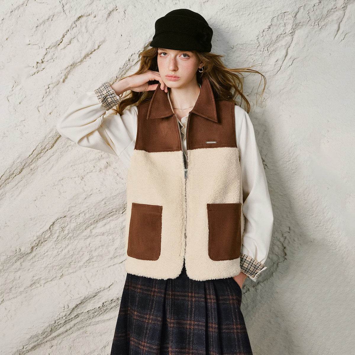 Colorblock Zip-Front Vest