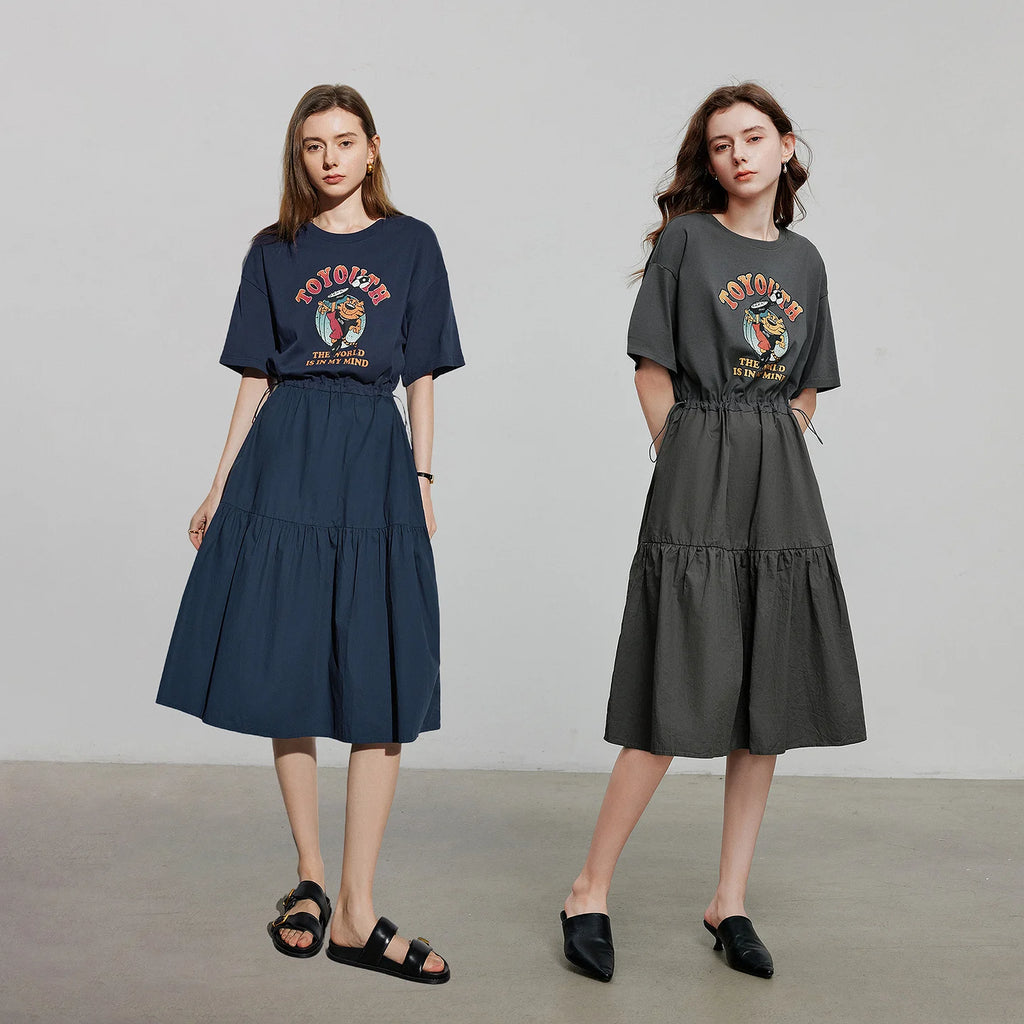 Graphic Tiered T-Shirt Dress