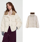 Textured-Collar Puffer Jacket