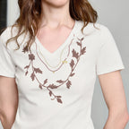 Floral V-Neck Short-Sleeve Tee