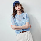 Textured Short-Sleeve Knit Top