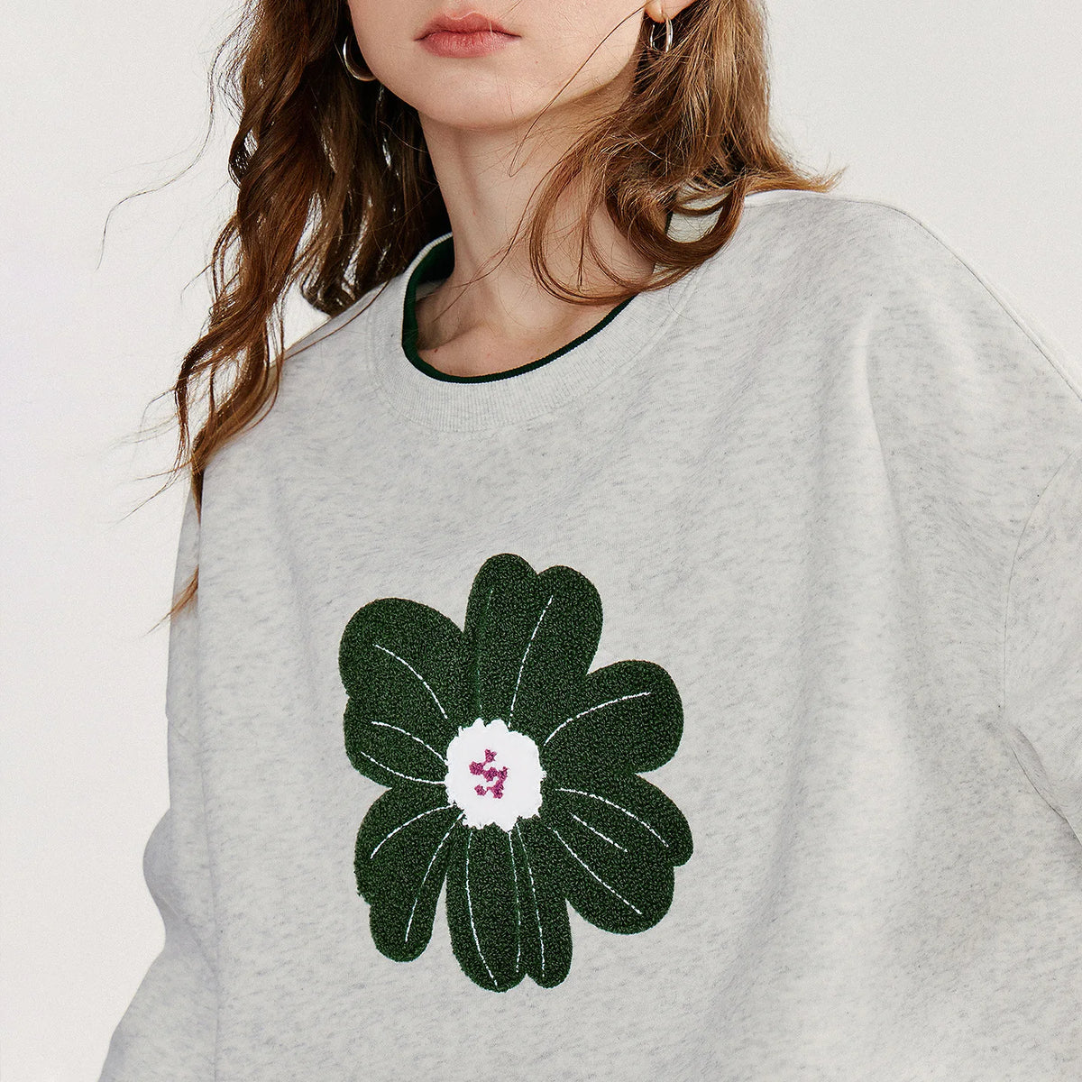 Flower Graphic Crewneck Sweatshirt