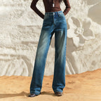 Straight-Leg Washed Jeans