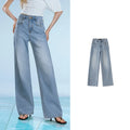 Wide-Leg Faded Jeans