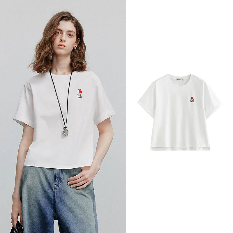 Chest-Motif Relaxed Crewneck Tee